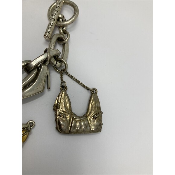 Kenneth Cole Reaction Charm Bracelet Shoes Purses Keys Mostly Silver Tone - Picture 5 of 11